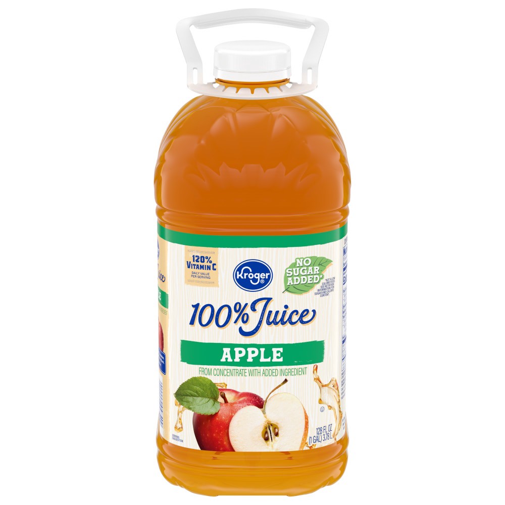 slide 1 of 3, Kroger 100% Apple Juice From Concentrate Bottle - 1 gal, 1 gal