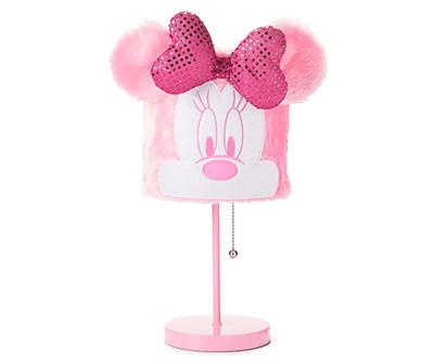 slide 1 of 1, Disney Light Pink Minnie Mouse With Bow Table Lamp, 1 ct
