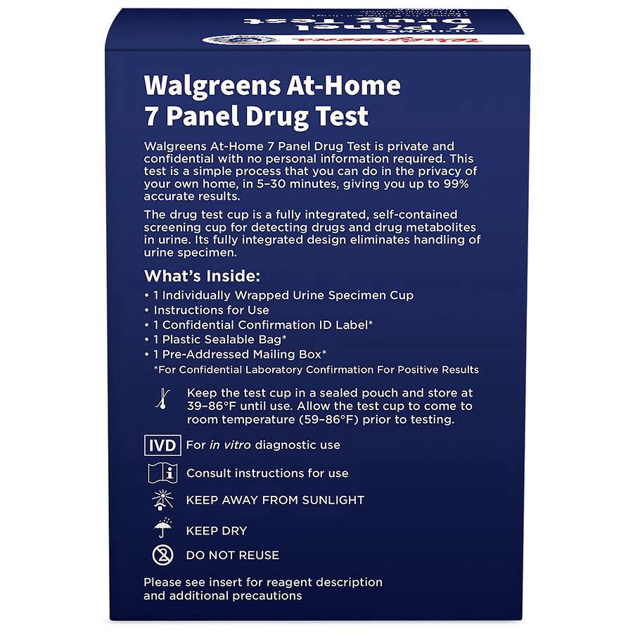 slide 4 of 4, Walgreens At-Home 7 Panel Drug Test, 1 ct