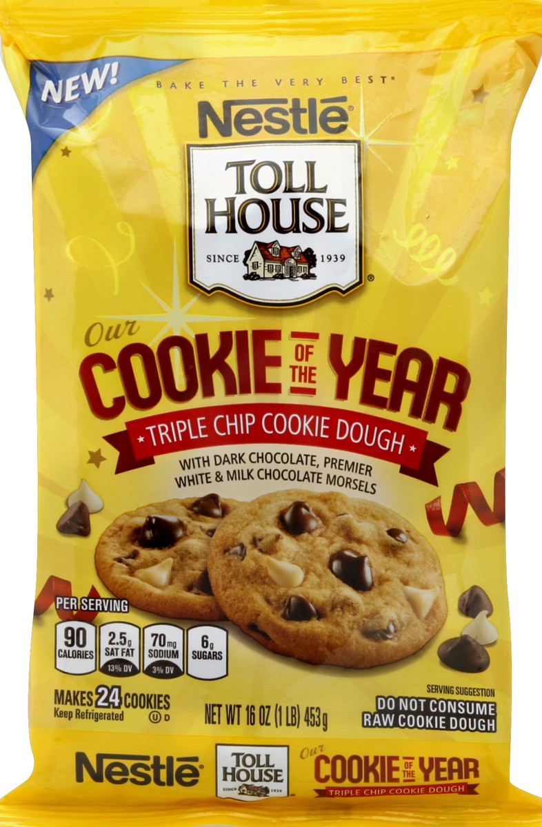 slide 5 of 5, Toll House Cookie Dough, Triple Chip, Cookie of the Year, 16 oz