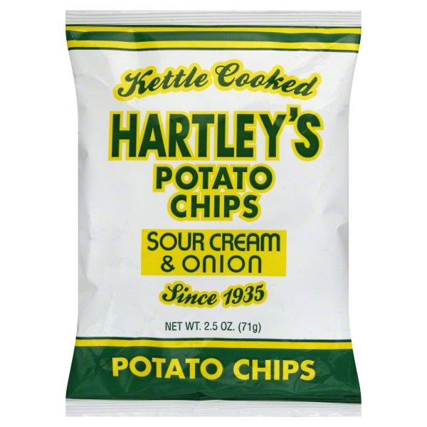 slide 1 of 1, Hartley's Sour Cream & Onion Chips, 4 oz