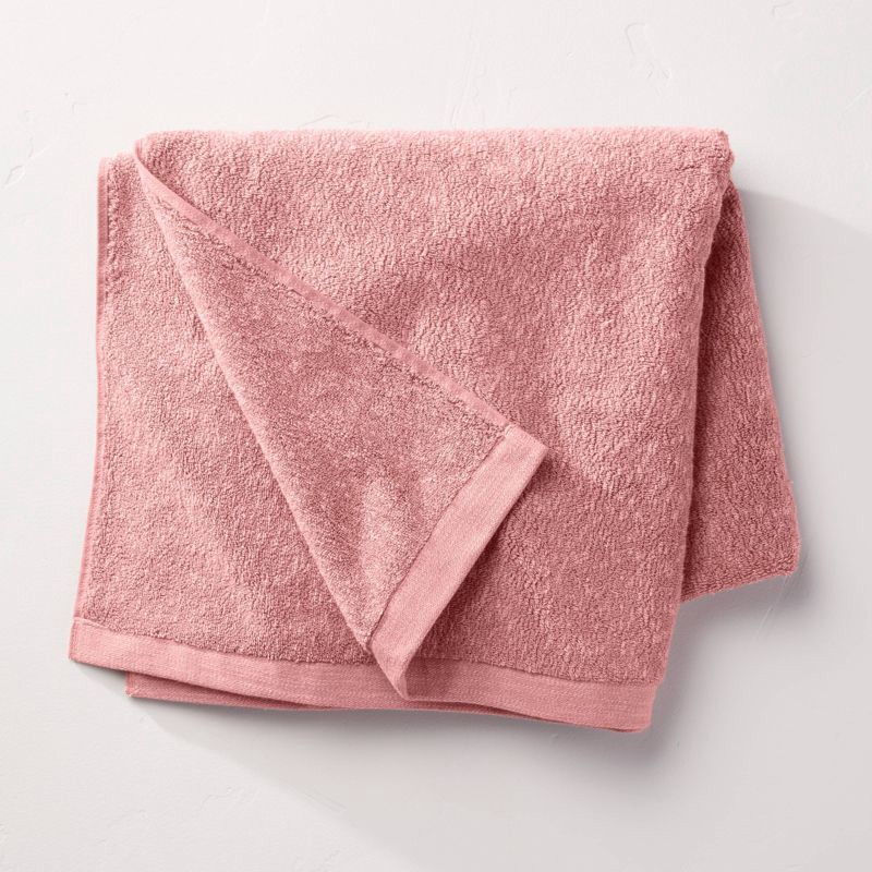 slide 1 of 3, Slub Accent Organic Bath Towel Blush - Casaluna, 1 ct