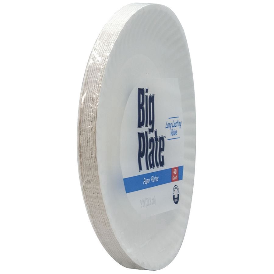 slide 2 of 3, Big Plate Paper Plates, 40 ct