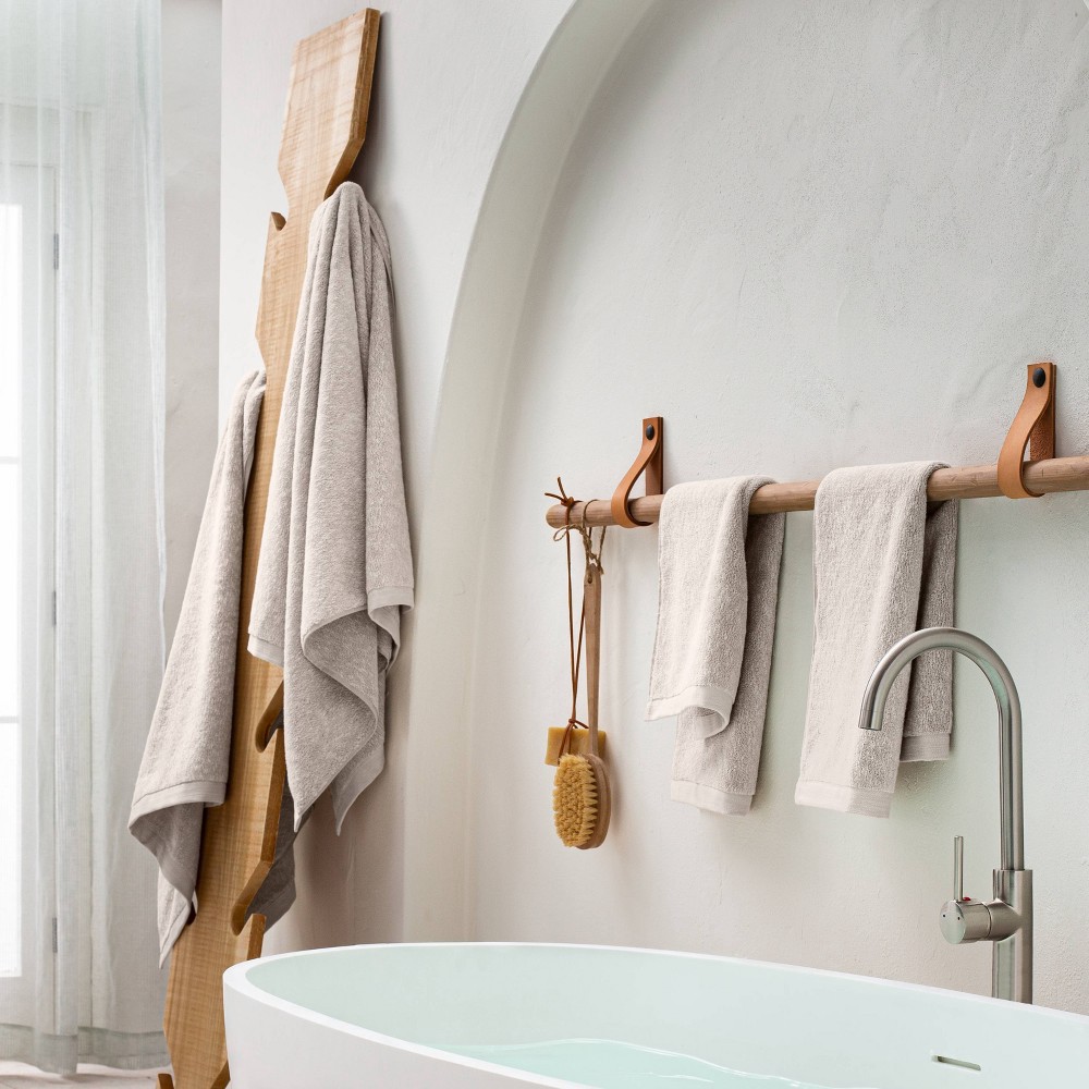 Slub Accent Organic Bath Towel Sand - Casaluna™