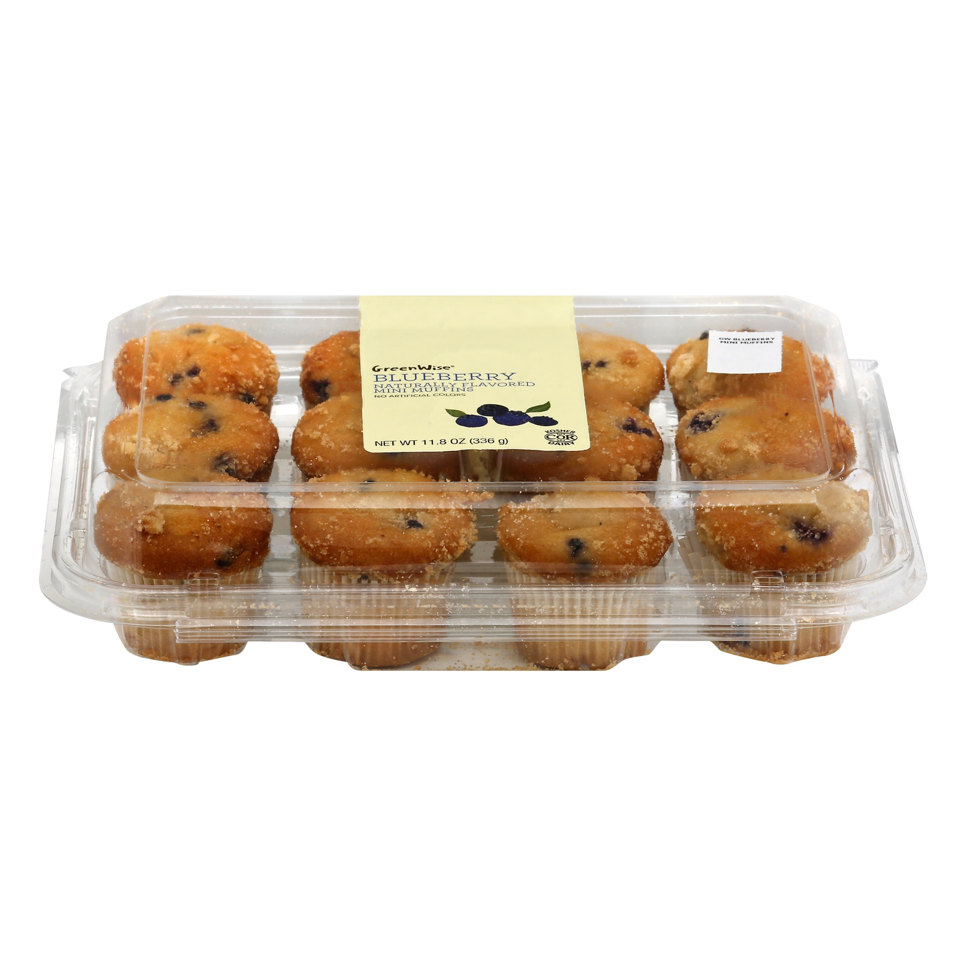 slide 1 of 1, GreenWise Mini Blueberry Muffins, 11.8 oz