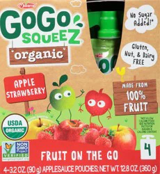 GoGo Squeez Gogo Squeez Organic Apple Strawberry Applesauce on the Go - 3.2 oz