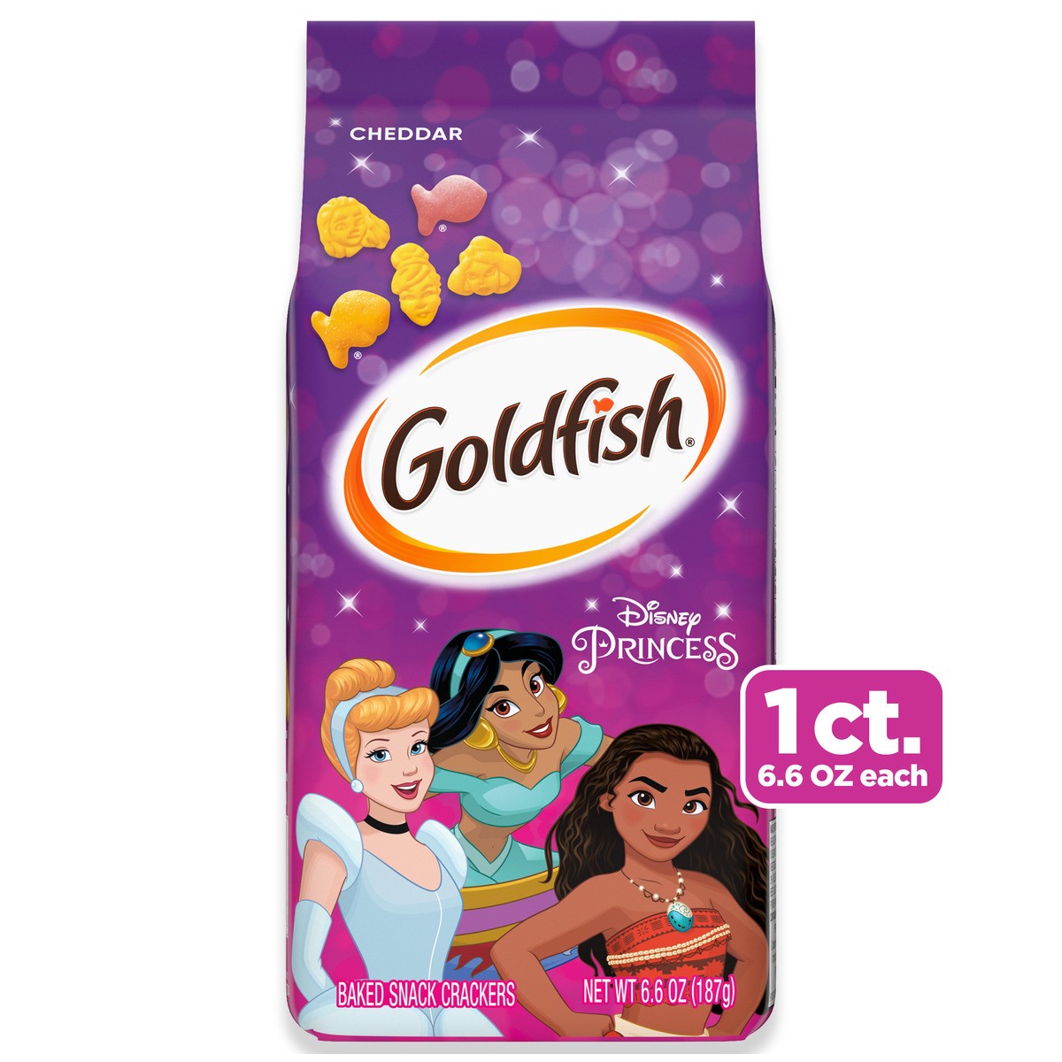 slide 1 of 5, Goldfish Princess Cheddar Crackers, 6.600 oz