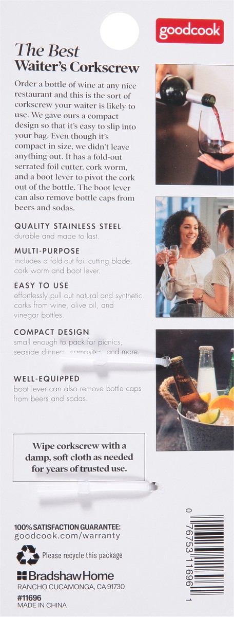 slide 8 of 9, Good Cook Stainless Steel Multi-Purpose Waiter's Corkscrew 1 ea, 1 ct