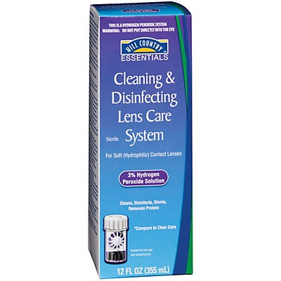 slide 1 of 1, Hill Country Fare Cleaning & Disinfecting Lens Care System, 12 oz