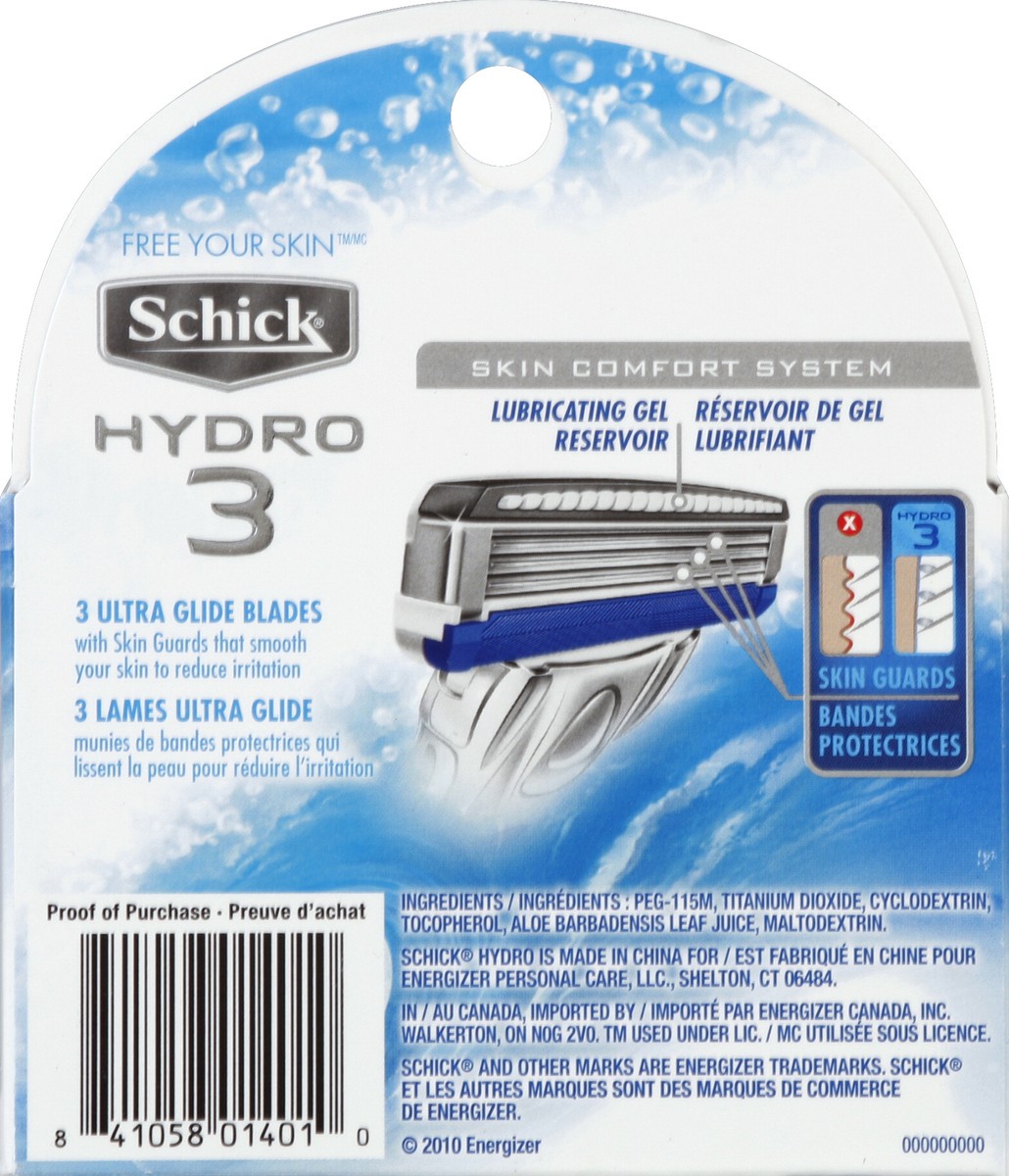 slide 2 of 5, Schick Hydro 3 Men's Refill Razor Blades - 4 Count Plus 1 Schick Hydro 5 Men's Refill Razor Blade, 5 ct