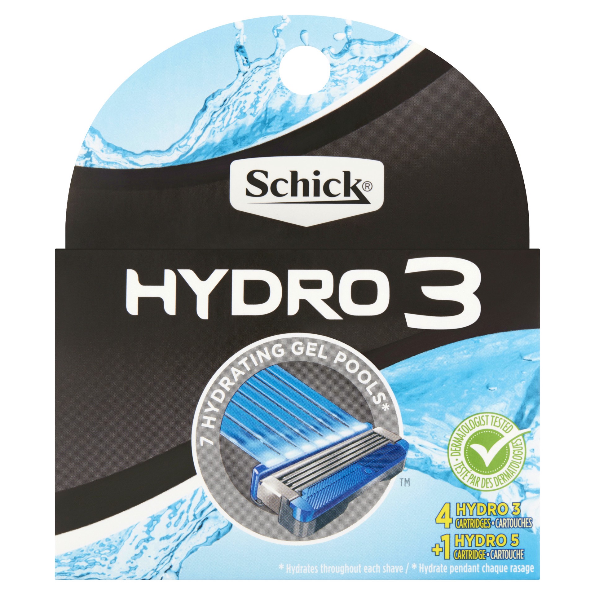 slide 1 of 5, Schick Hydro 3 Men's Refill Razor Blades - 4 Count Plus 1 Schick Hydro 5 Men's Refill Razor Blade, 5 ct