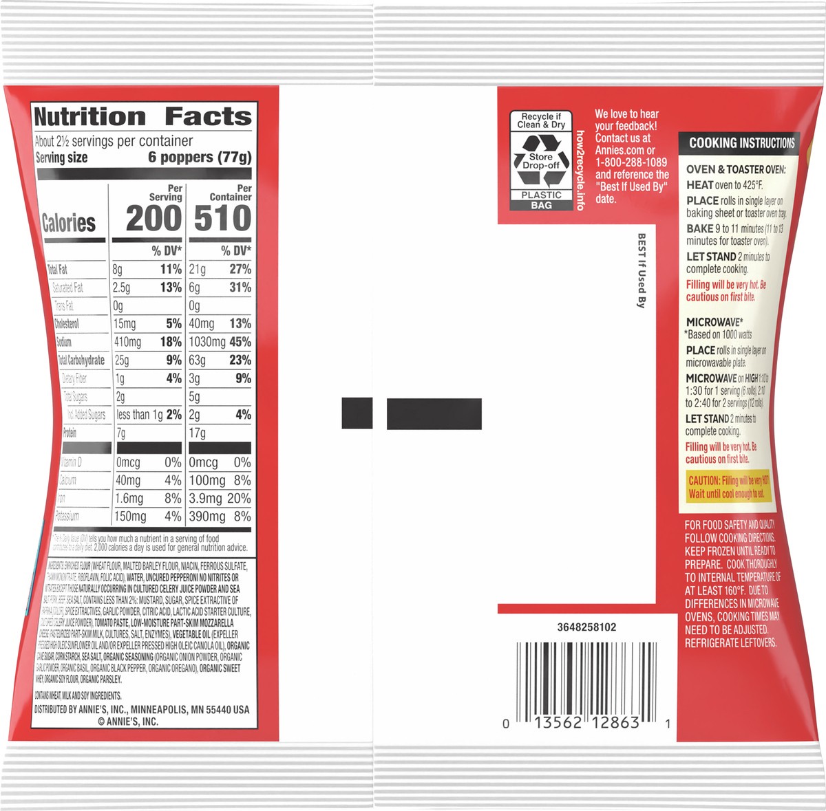 slide 6 of 9, Annie's Annies Homegrown Pizza Poppers Pepperoni, 6.8 oz