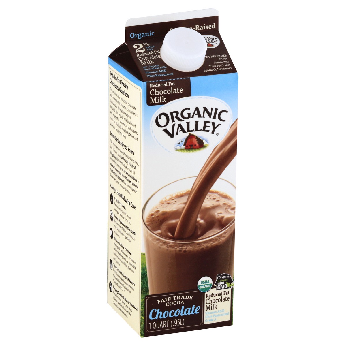 slide 5 of 13, Organic Valley Reduced Fat Chocolate Milk 1 qt, 1 qt