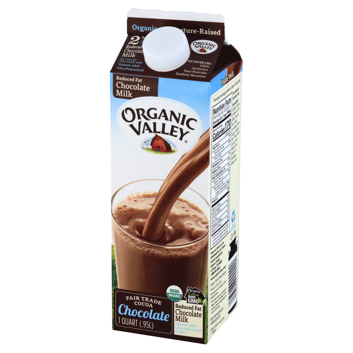 slide 6 of 13, Organic Valley Reduced Fat Chocolate Milk 1 qt, 1 qt