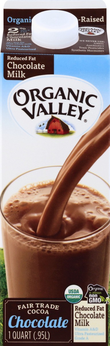 slide 9 of 13, Organic Valley Reduced Fat Chocolate Milk 1 qt, 1 qt