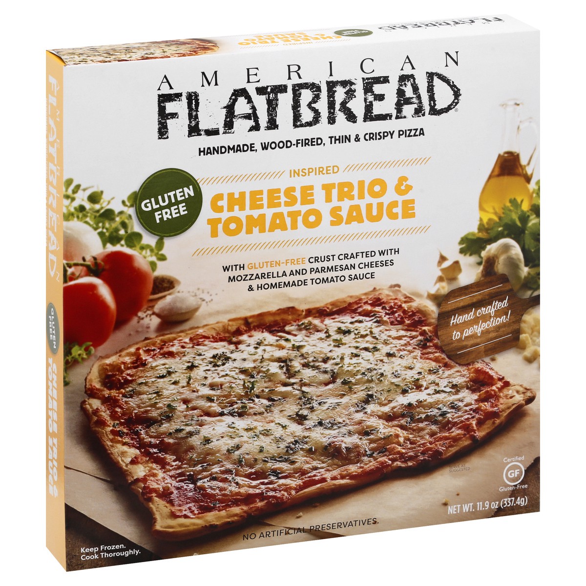 slide 8 of 13, American Flatbread Gluten Free Inspired Cheese Trio & Tomato Sauce Pizza 11.9 oz, 11.9 oz