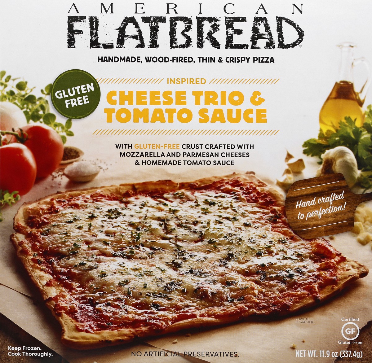 slide 3 of 13, American Flatbread Gluten Free Inspired Cheese Trio & Tomato Sauce Pizza 11.9 oz, 11.9 oz