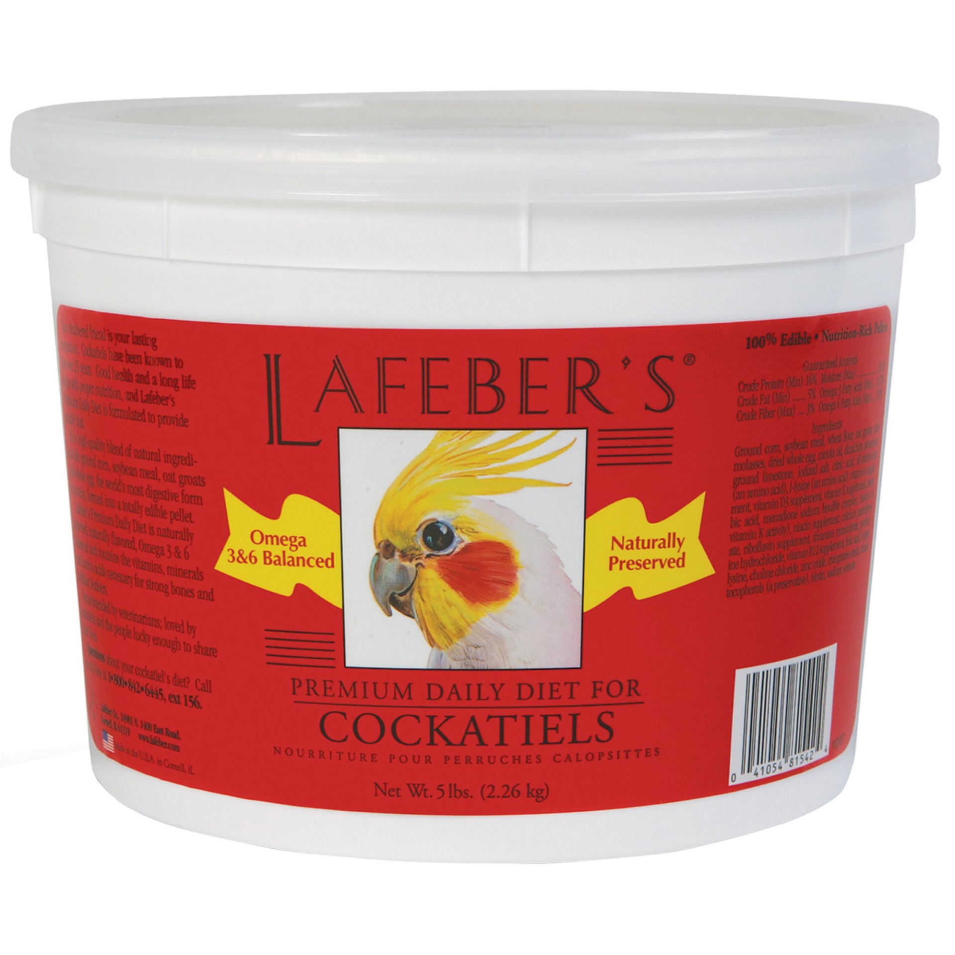 slide 1 of 1, Lafeber's Premium Daily Diet for Cockatiels, 5 lb