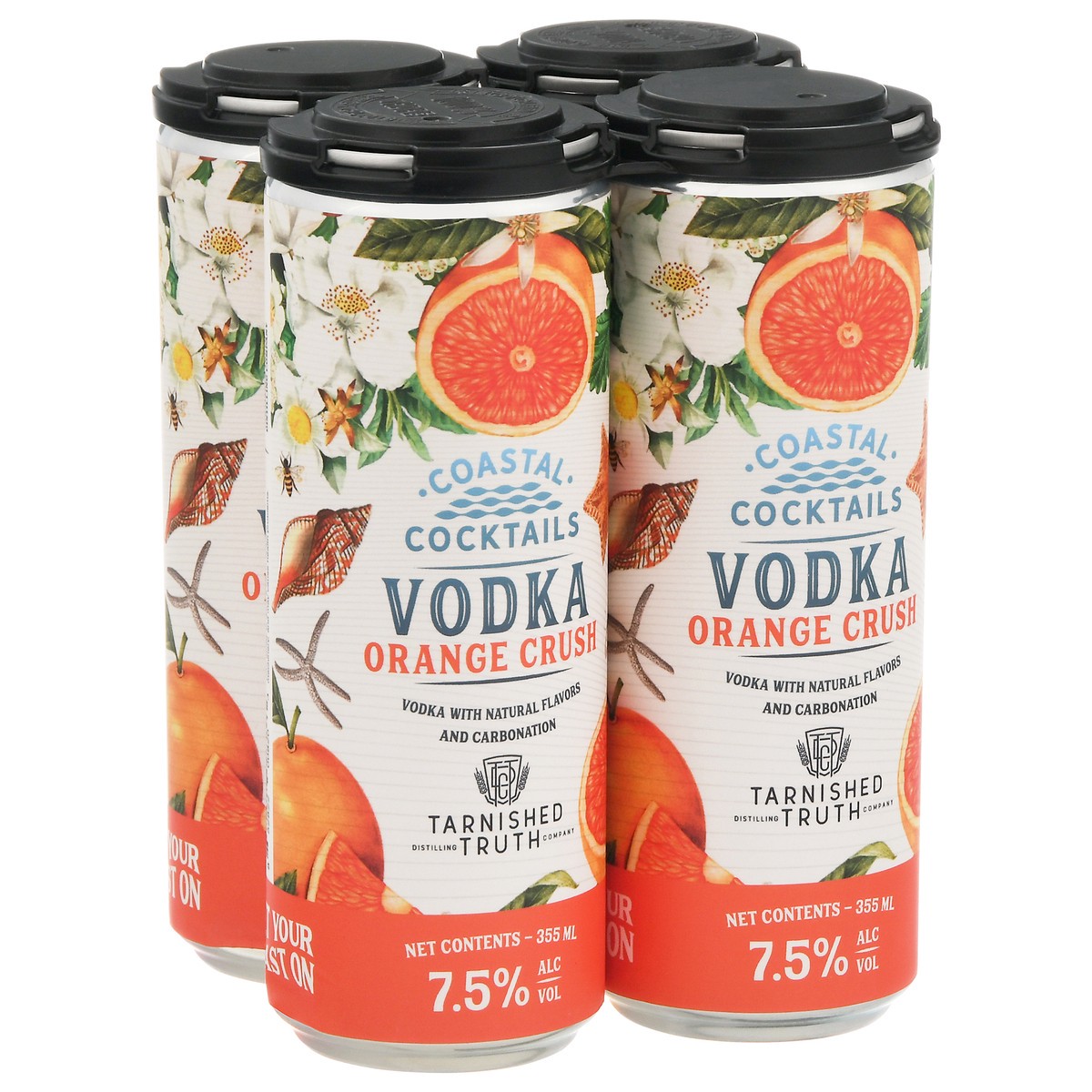 slide 7 of 12, Coastal Cocktails Orange Crush Vodka 4 - 355 ml, 48 oz