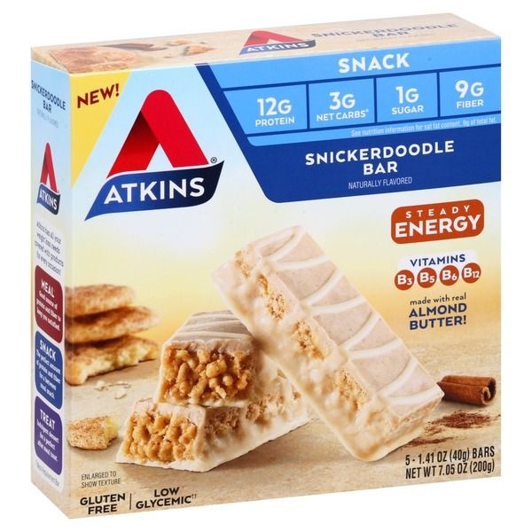 slide 1 of 1, Atkins Snack Bar, Snickerdoodle, 5 ct