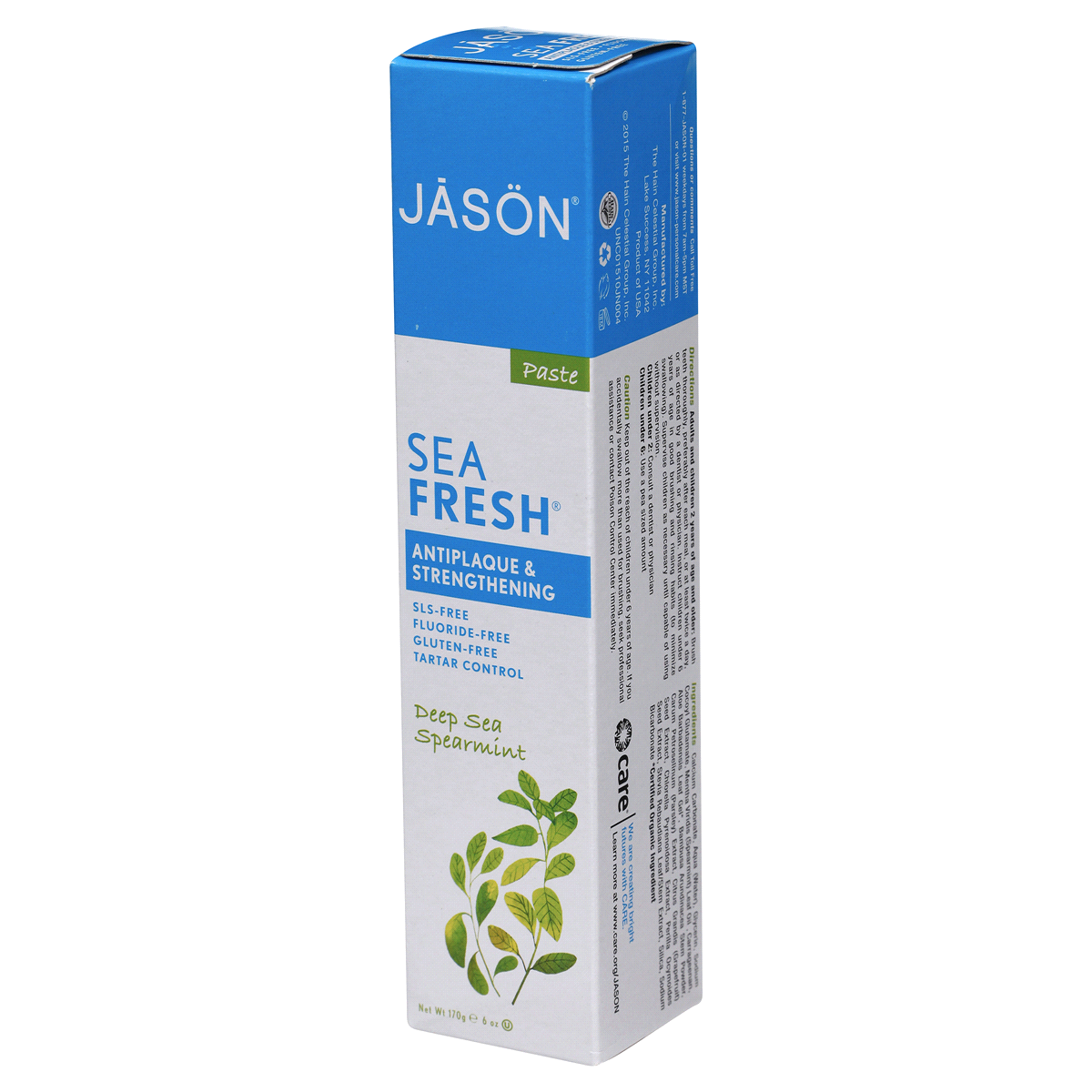 slide 7 of 7, Jason JĀSON Sea Fresh Deep Sea Spearmint Strengthening Toothpaste 6 oz. Box, 6 oz