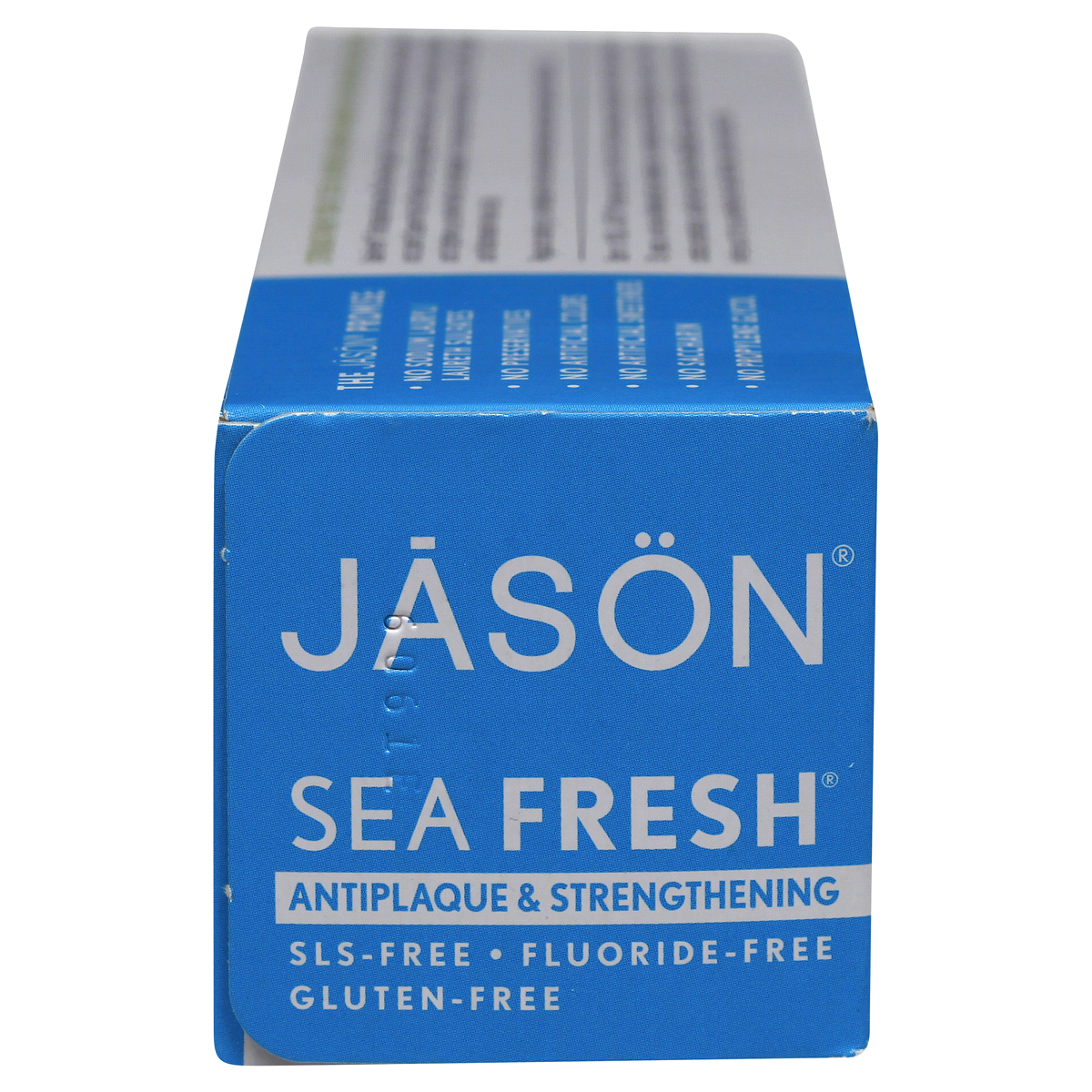 slide 2 of 7, Jason JĀSON Sea Fresh Deep Sea Spearmint Strengthening Toothpaste 6 oz. Box, 6 oz