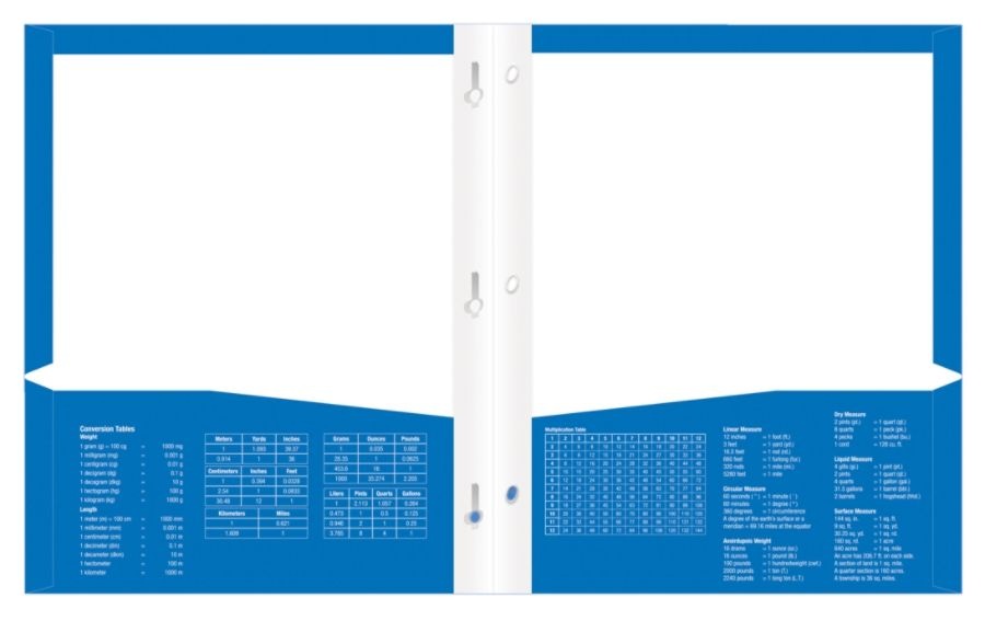 slide 2 of 2, Office Depot Brand Laminated 3-Prong Paper Folder, Letter Size, Blue, 1 ct