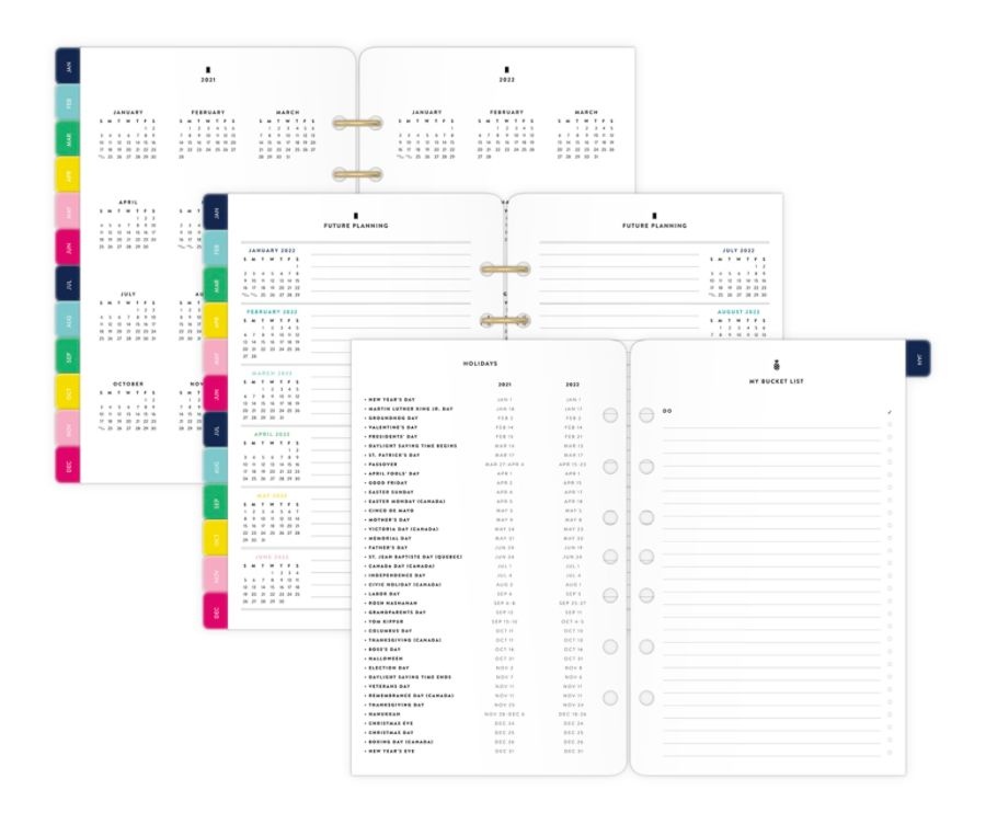 slide 2 of 4, Emily Ley Simplified System Monthly Refill, 5-1/2'' X 8-1/2'', Black/White, January To December 2021, El100-4211, 1 ct