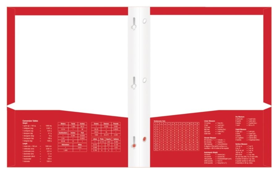 slide 2 of 2, Office Depot Brand Laminated 3-Prong Paper Folder, Letter Size, Red, 1 ct