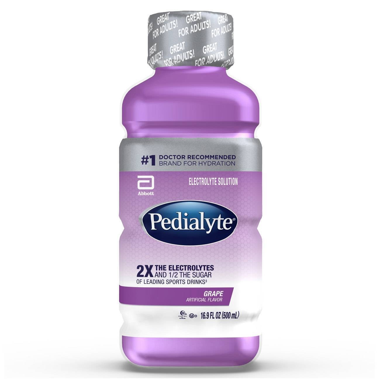 slide 1 of 4, Pedialyte Electrolyte Solution - Grape, 16.9 fl oz