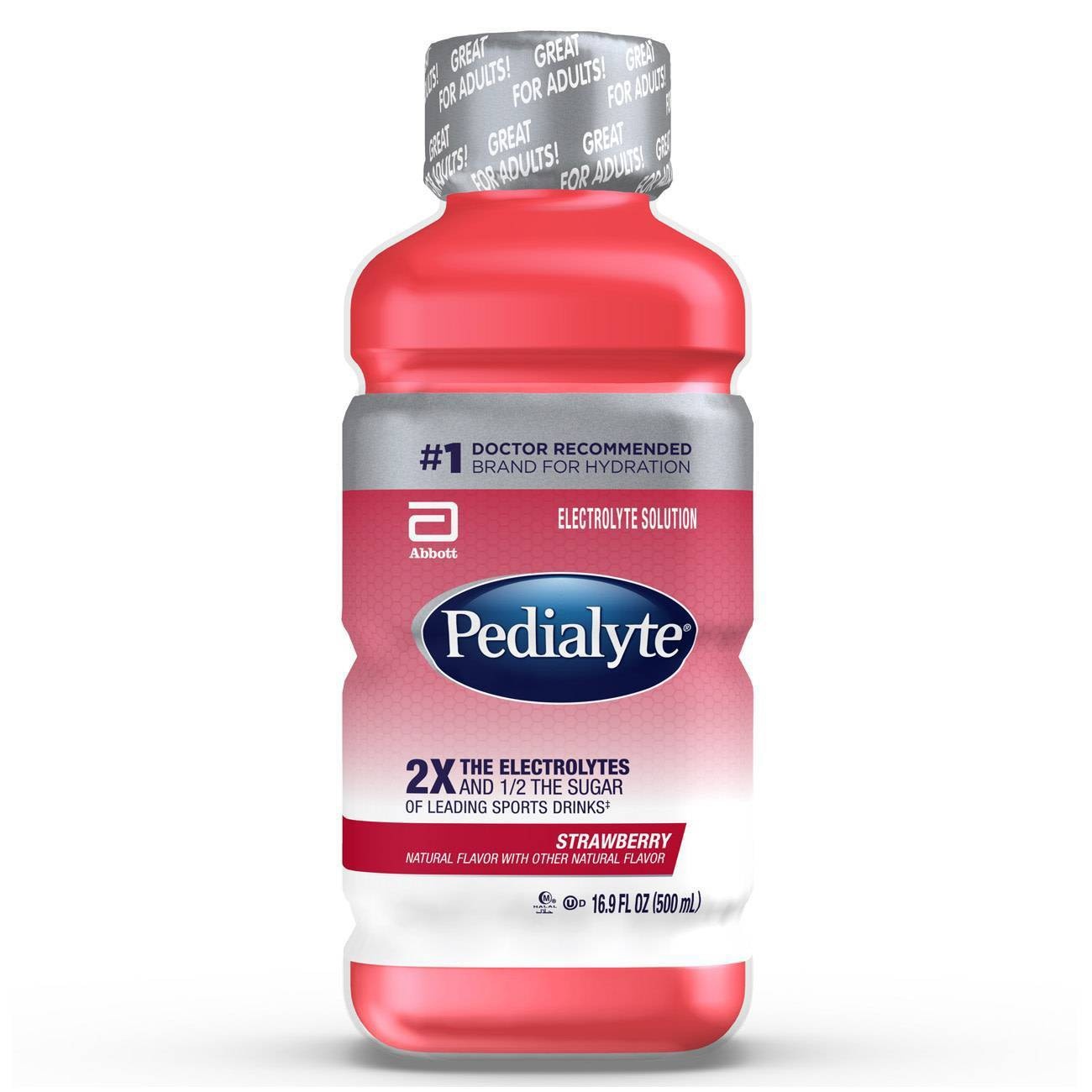 slide 1 of 4, Pedialyte Electrolyte Solution - Strawberry, 16.9 fl oz