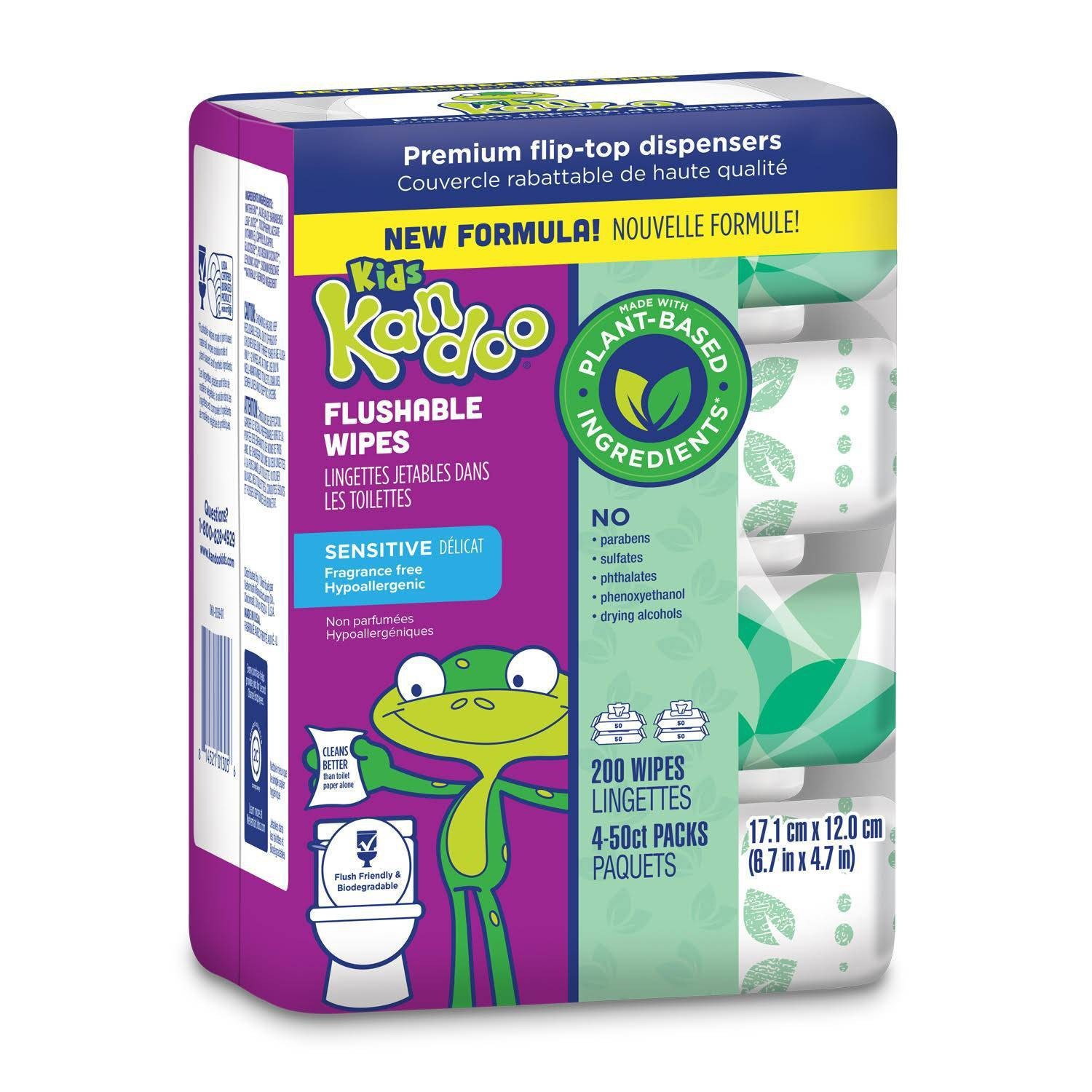 slide 1 of 8, Kandoo Flushable Wipes with Flip Top - 200ct, 200 ct