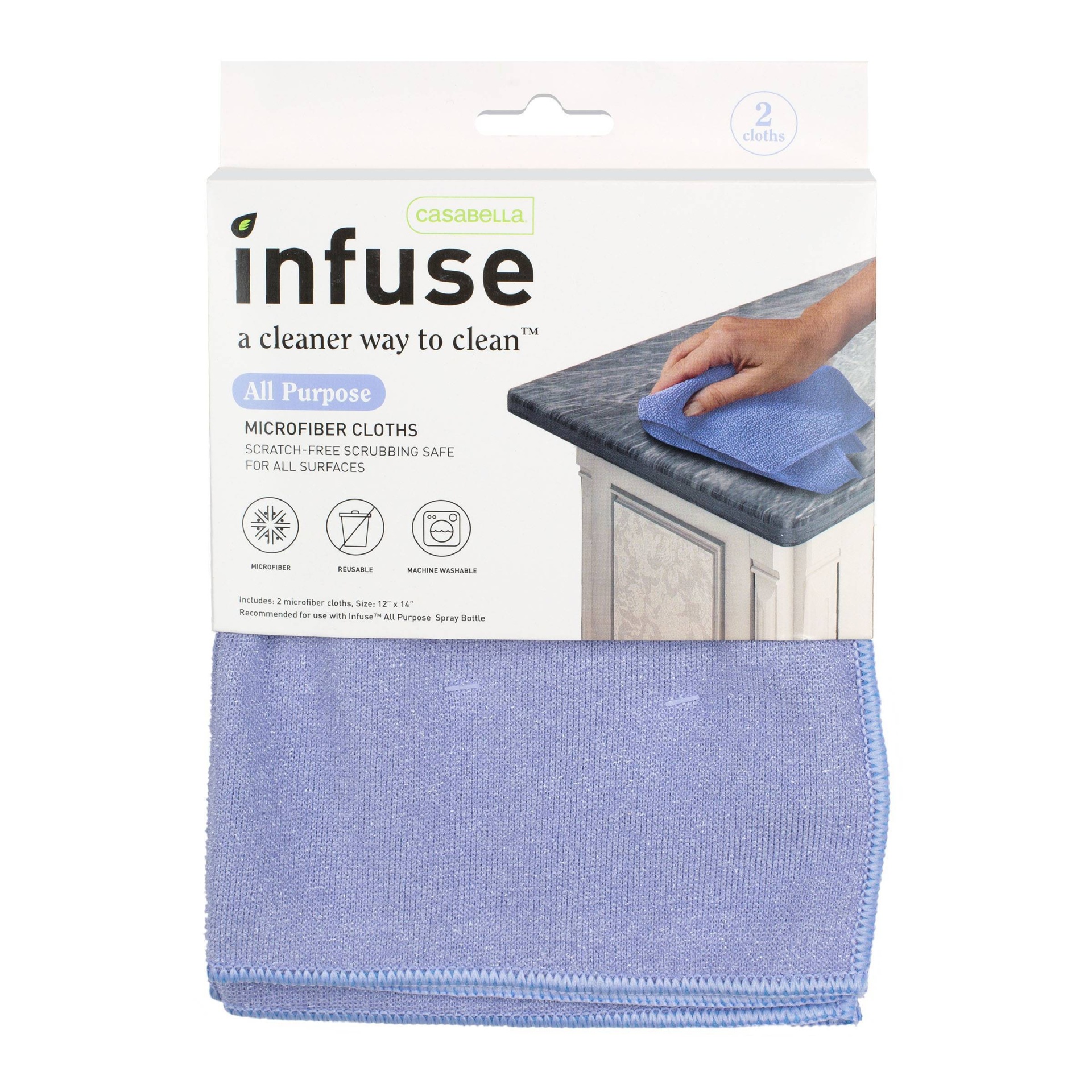 slide 1 of 6, Casabella Infuse All Purpose Microfiber Cloths, 2 ct