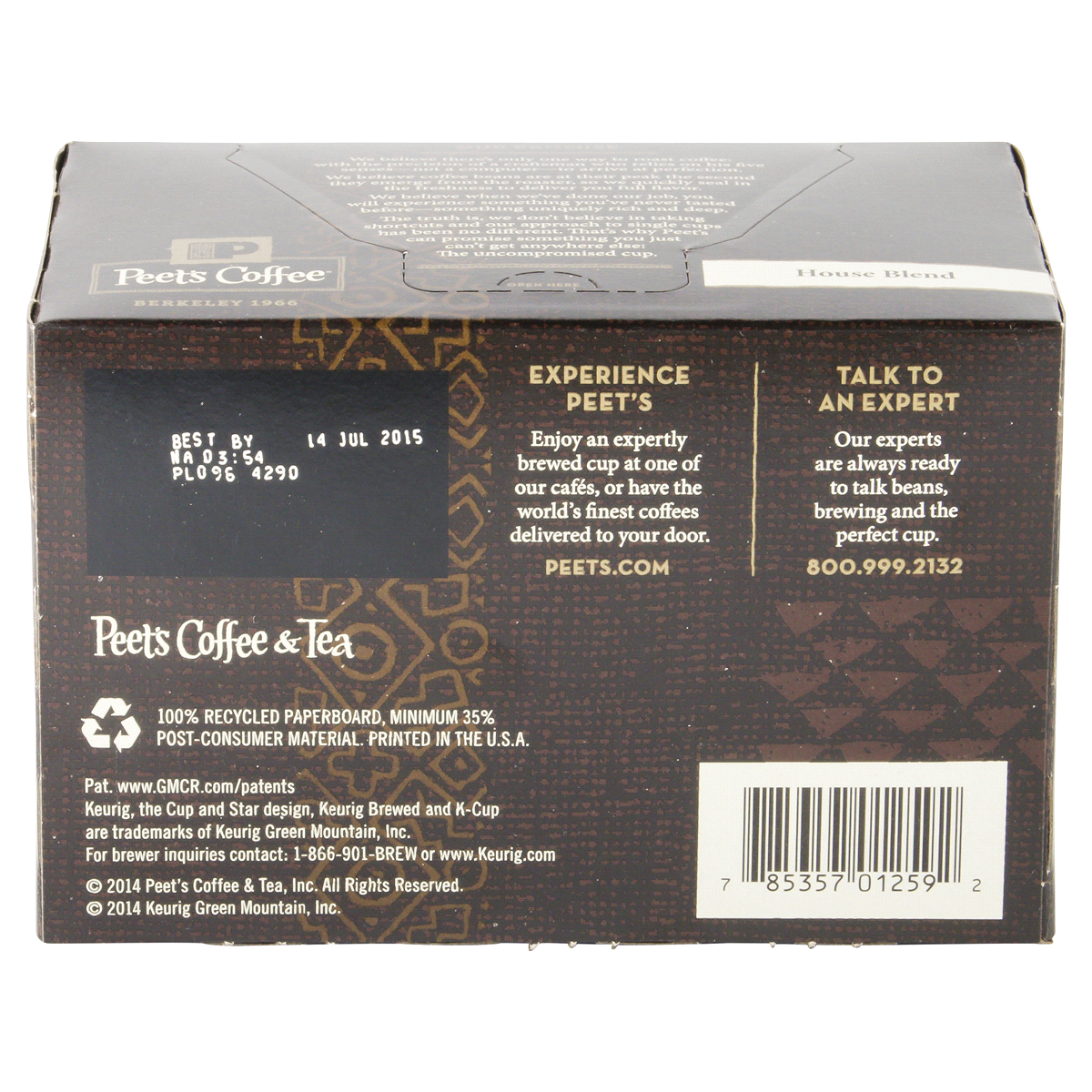 slide 6 of 6, Peet's Coffee House Blend K-Cup Pods, 10 ct