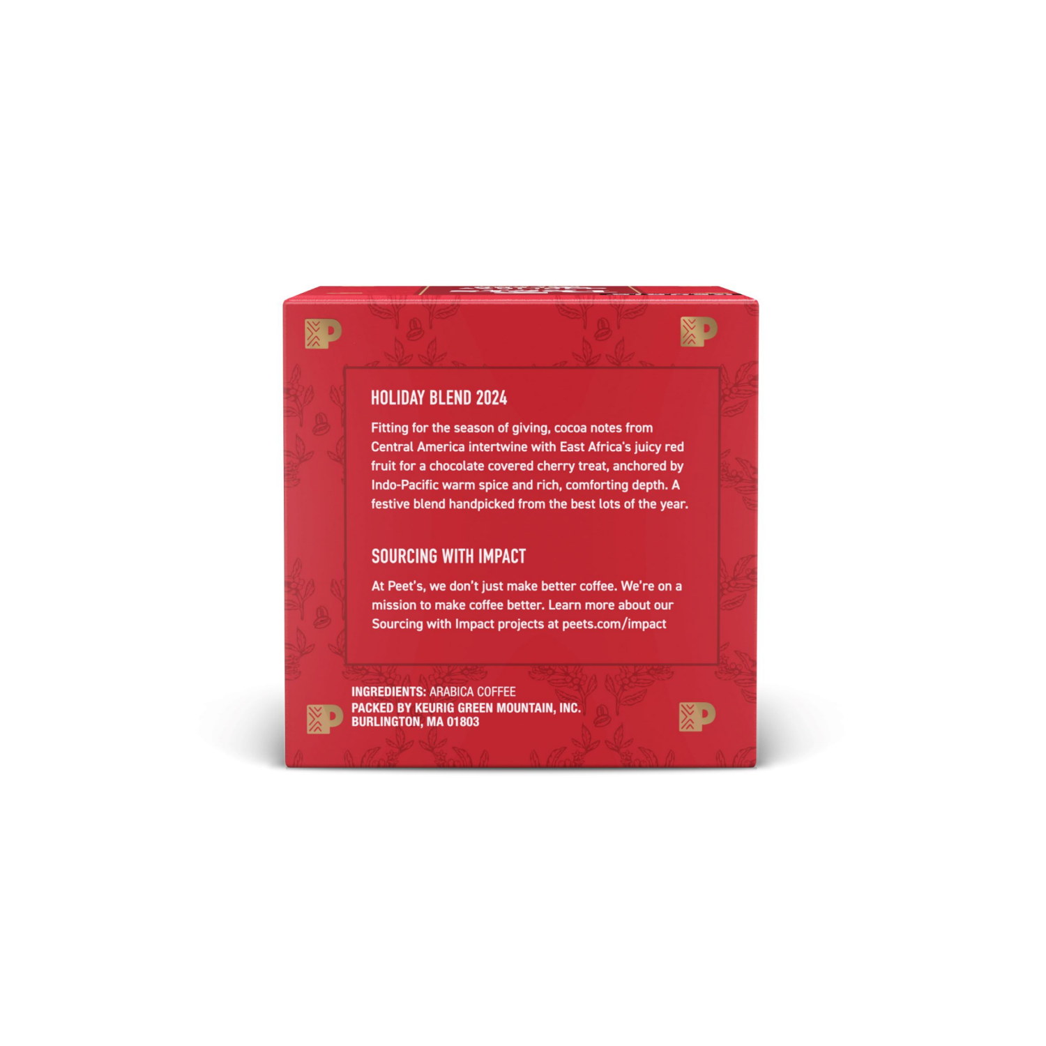 slide 3 of 3, Peet's Coffee, Holiday Blend Dark Roast K-Cup Coffee Pods - 10ct Carton, 10 ct