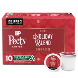 Peet's Coffee, Holiday Blend Dark Roast K-Cup Coffee Pods - 10ct Carton