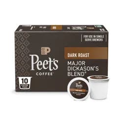 Peet's Coffee, Major Dickason's Dark Roast Coffee Pods - 10ct Carton