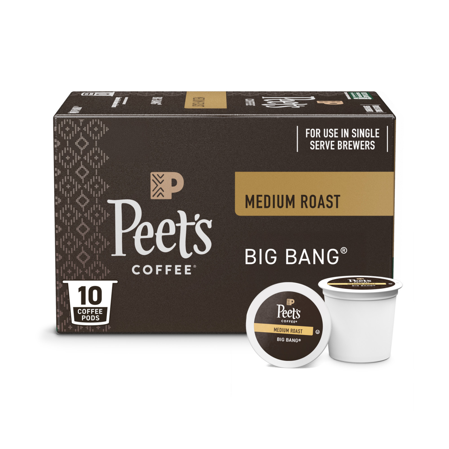 slide 1 of 2, Peet's Coffee, Big Bang Medium Roast Coffee Pods - 10ct Carton, 10 ct