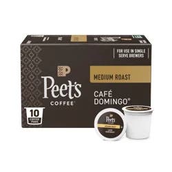 Peet's Coffee, Cafe Domingo Medium Roast Coffee Pods - 10ct Carton