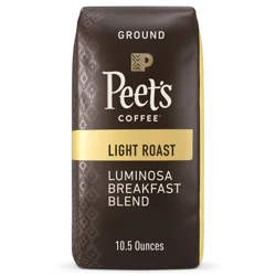 Peet's Coffee, Luminosa Breakfast Blend, Light Roast Ground Coffee - 10.5oz Bags