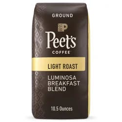 Peet's Coffee, Luminosa Breakfast Blend, Light Roast Ground Coffee - 10.5oz Bags