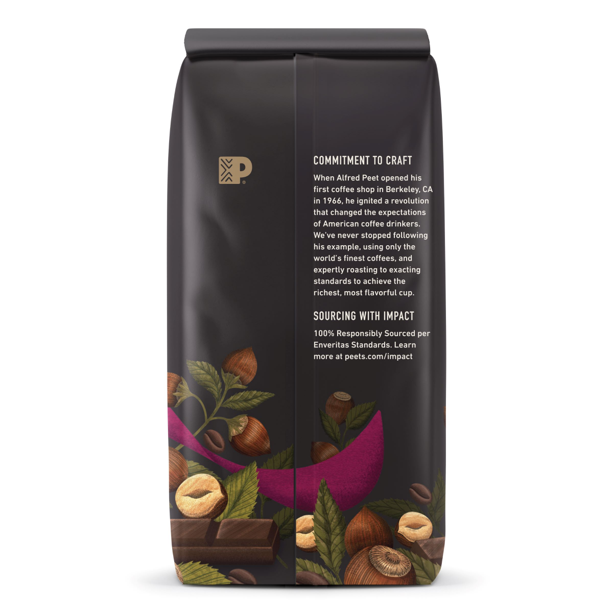 slide 2 of 2, Peet's Hazelnut Mocha Flavored Ground Coffee, 10 oz