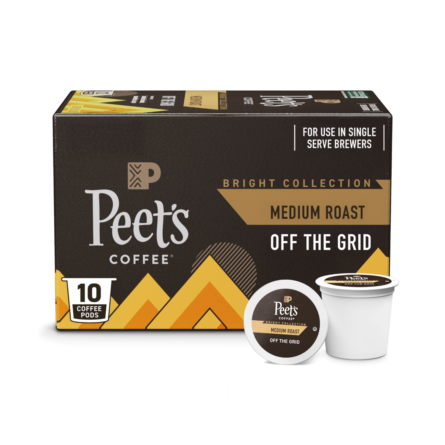 slide 1 of 2, Peet's Coffee, Off the Grid Medium Roast Coffee Pods - 10ct Cartons, 10 ct