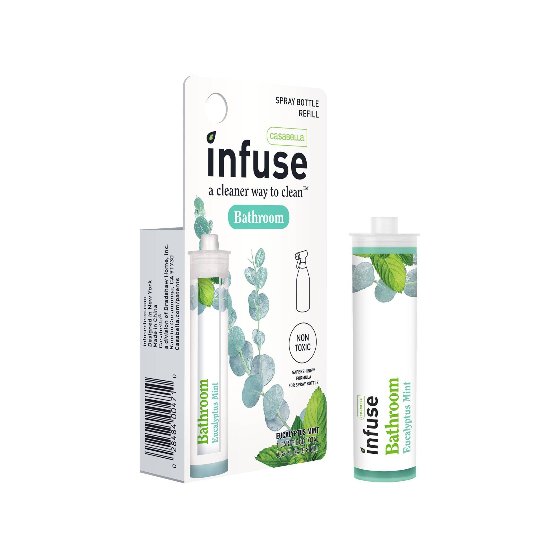 slide 1 of 8, Casabella Infuse Bathroom Cleaner Refill Concentrate - Eucalyptus Mint, 0.33 fl oz