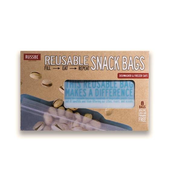 slide 1 of 4, Russbe Reusable Snack Bags, 8 ct