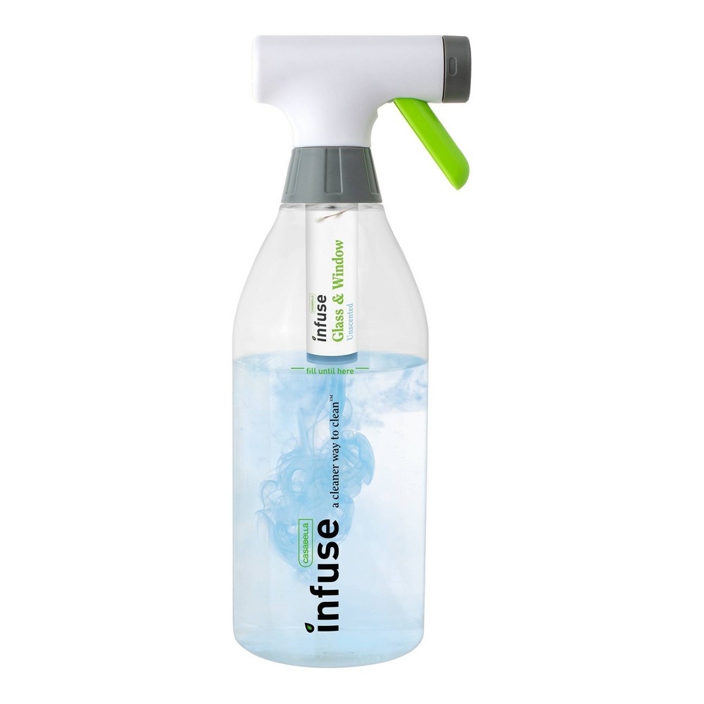 slide 6 of 8, Casabella Infuse Glass Cleaner - 1 Refillable Spray Bottle 1 Cleaning Spray Concentrate - Fragrance Free, 0.33 fl oz