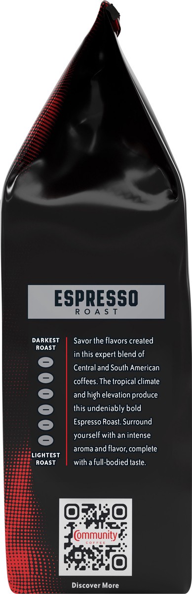 slide 6 of 11, Community Coffee Coffee, Ground, Espresso Roast, Darkest Roast, 12 oz