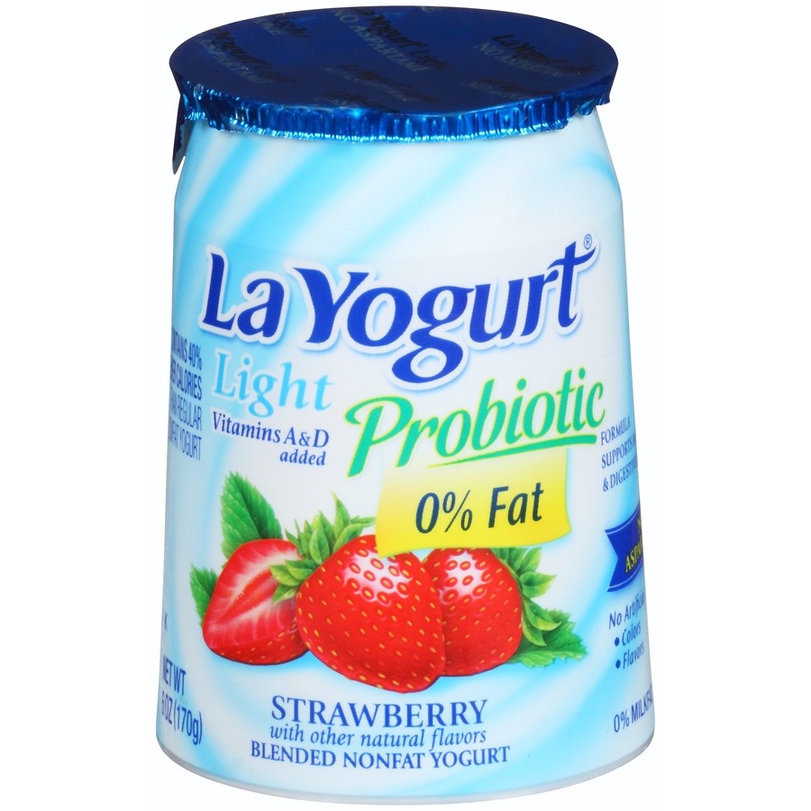 slide 1 of 6, La Yogurt Blended Nonfat Yogurt, Strawberry, 6 oz