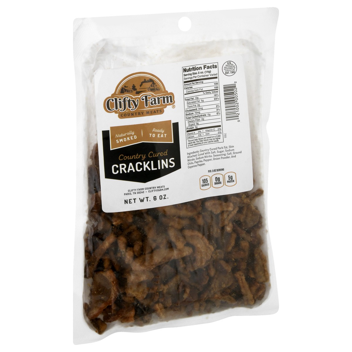 slide 2 of 10, Clifty Farm Country Cured Cracklins 6 oz, 6 oz