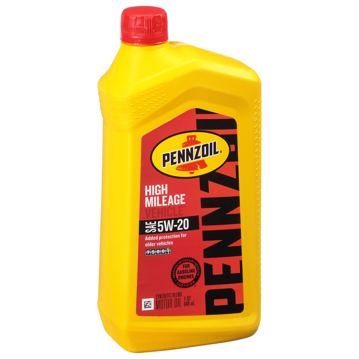 slide 1 of 12, Pennzoil High Mileage Vehicle Synthetic Blend SAE 5W-20 Motor Oil 1 qt, 1 qt